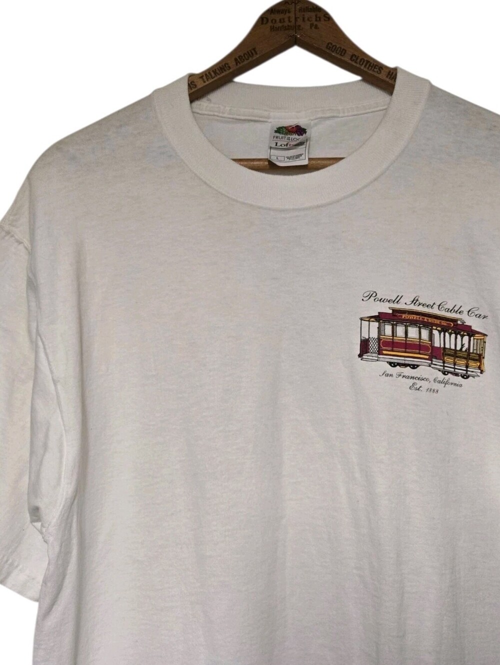 Vintage San Francisco California Cable Car Shirt Mens Size Large White